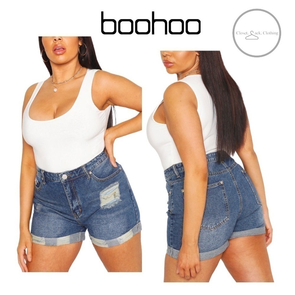 𝅺boohoo Blue Denim Shorts Size 20